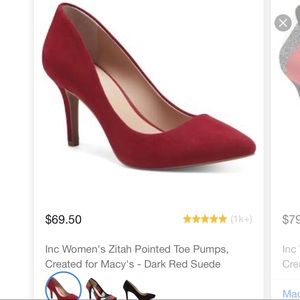 Dark red suede heels